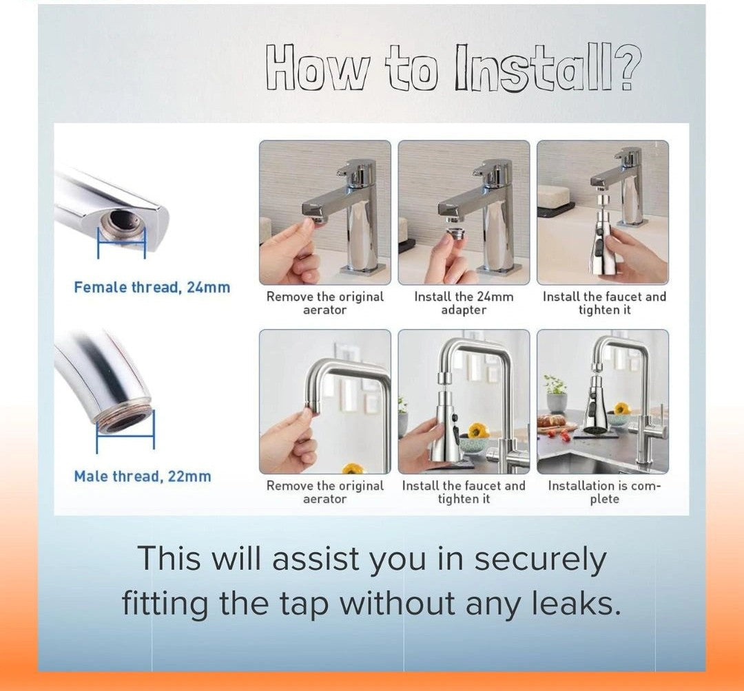 Flexible Tap Extender for Sink